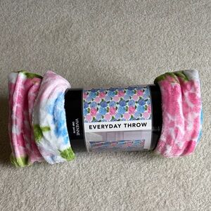 Pink/Blue Floral Blanket